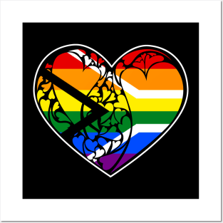 Gay Pride Flag of South Africa LGBT+ Heart Posters and Art